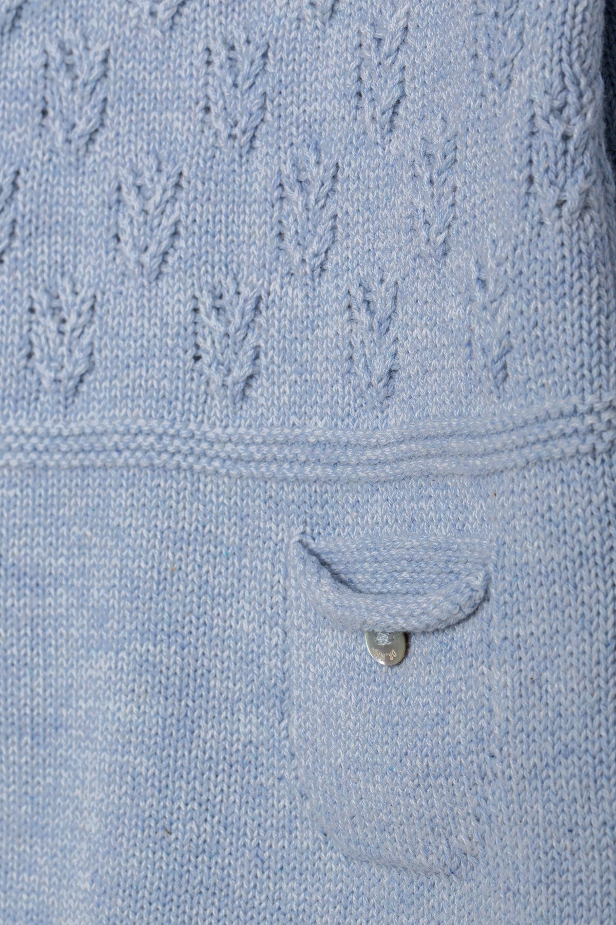 Macacão de Malha Rendilhada com Bolsos – Azul Claro