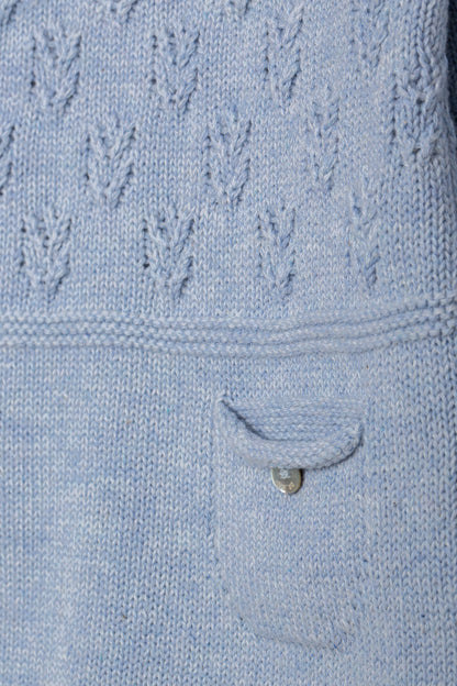 Macacão de Malha Rendilhada com Bolsos – Azul Claro