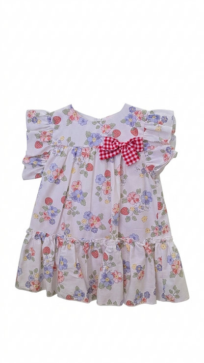 Vestido com Tapa Fraldas com Morangos