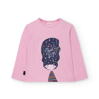 T-shirt Manga Comprida Rosa