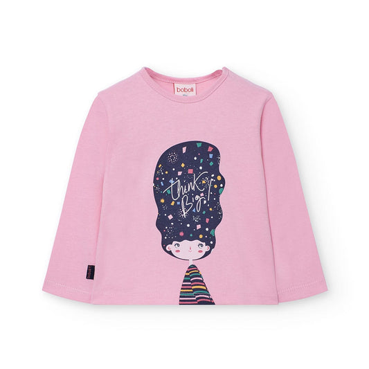 T-shirt manga comprida | BOBOLI | Rosa