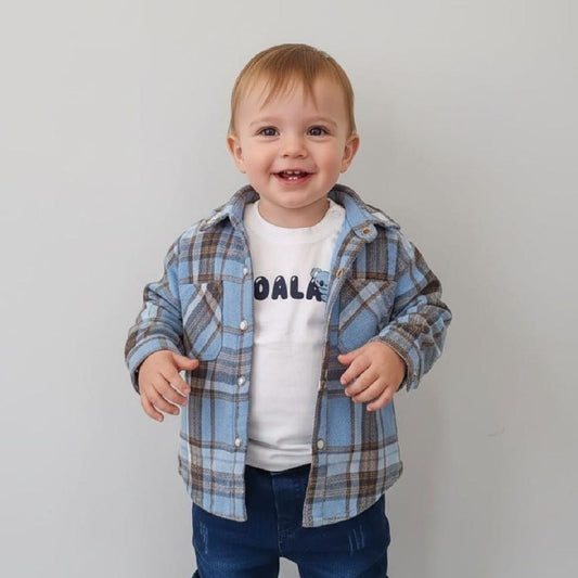 Camisa acolchoada com capuz | Azul