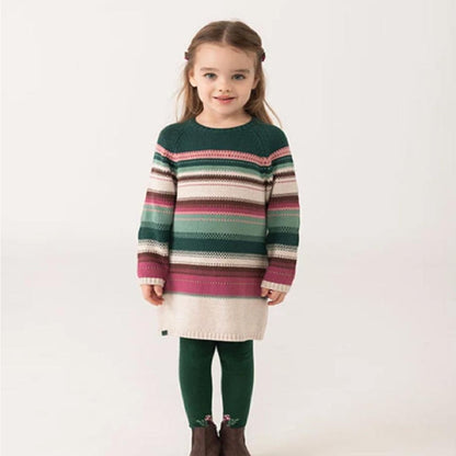 Vestido de Malha Às Riscas Multicolor