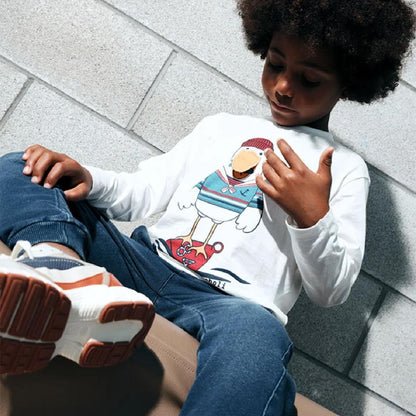T-shirt manga comprida Pinguim