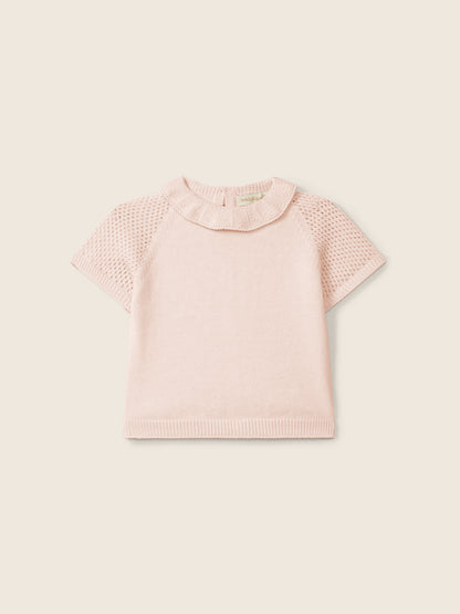 Conjunto Camisola e Tapa Fraldas em Malha Fina de Algodão