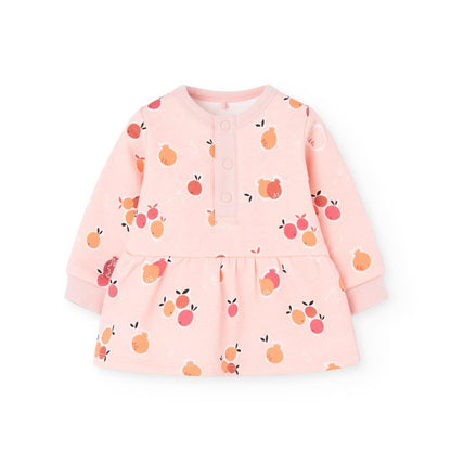 Vestido Frutas Rosa Suave