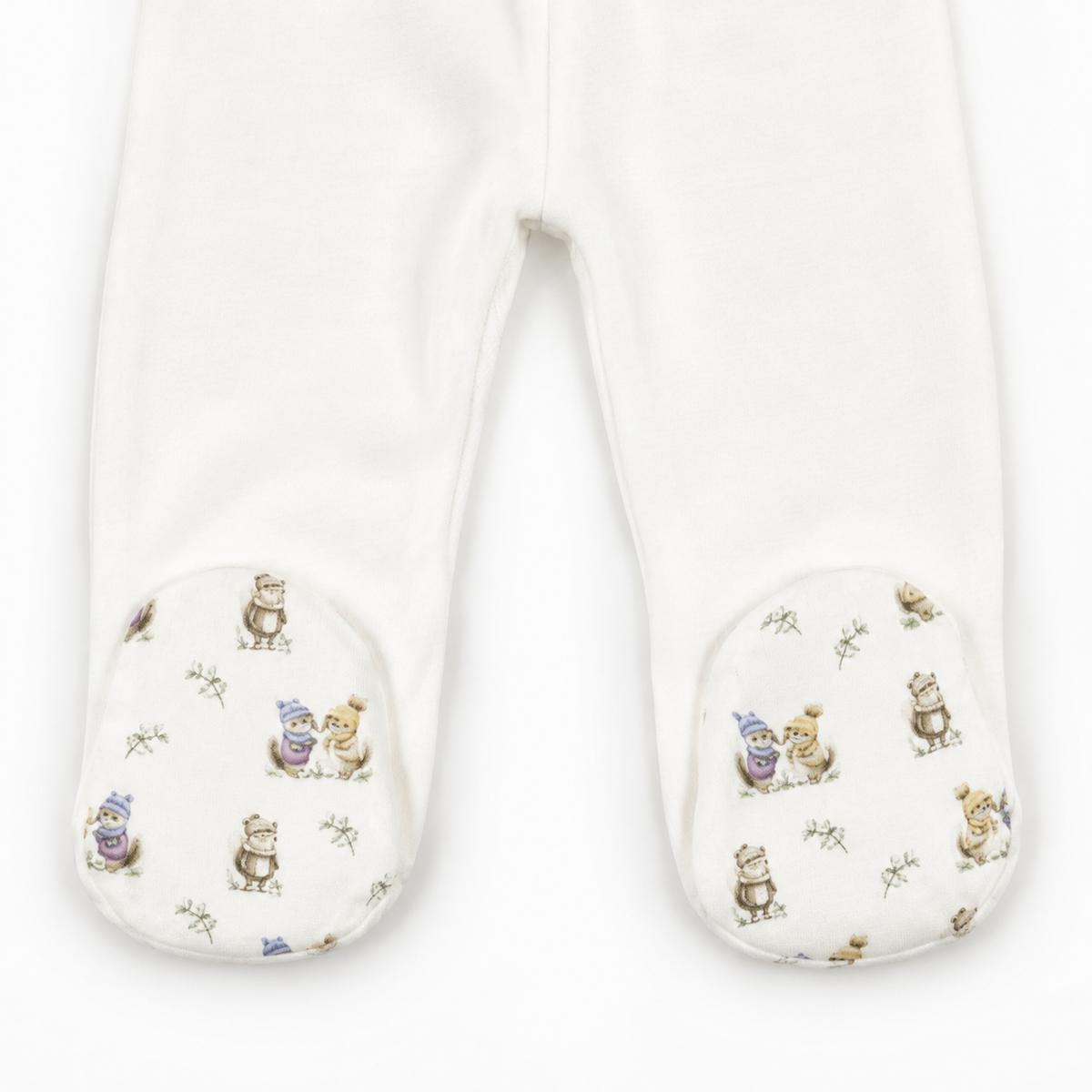 Conjunto Duas Peças Camisola e Calças Com Pés Esquilos