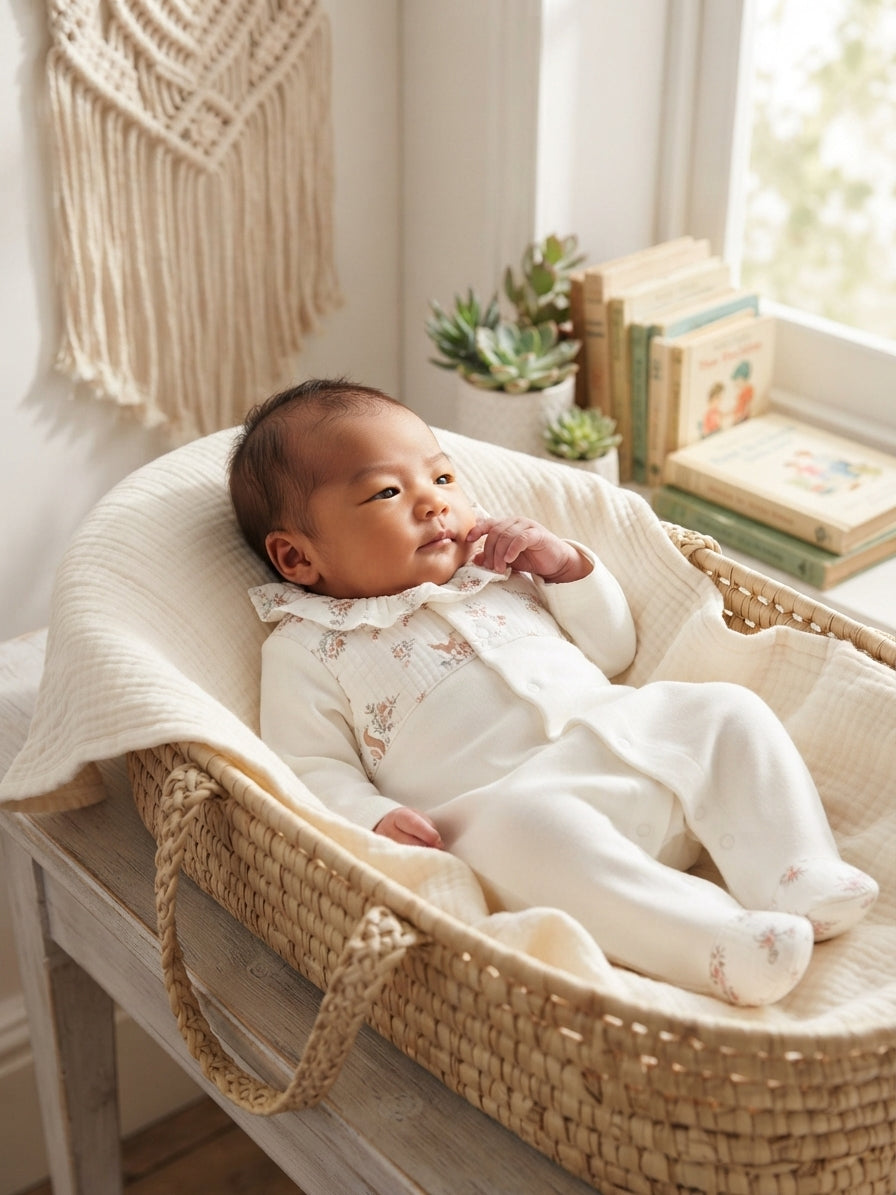 Babygrow com Gola de Folho e Padrão Veados