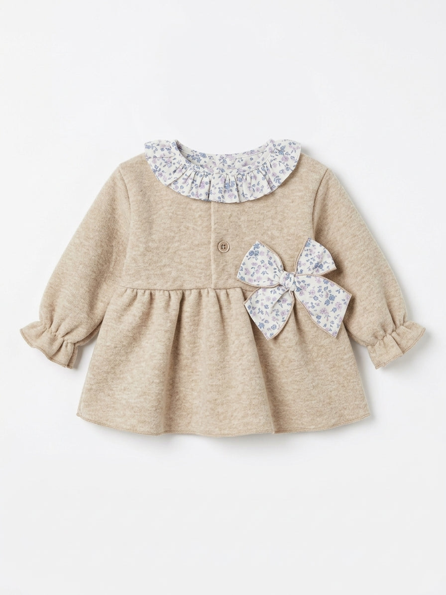 Conjunto Camisola e Tapa Fraldas Flores Azuis