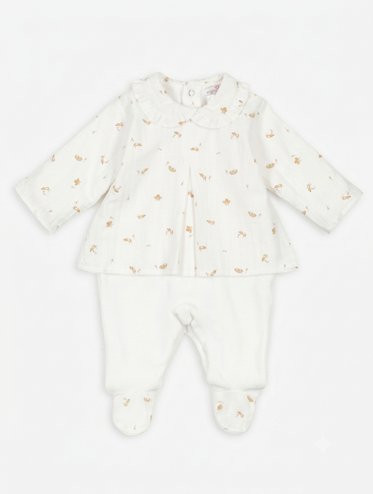 Babygrow Túnica Laminado Pérola Passarinhos