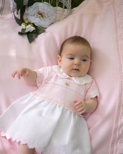 Vestido com Tapa Fraldas Rosa Bebé