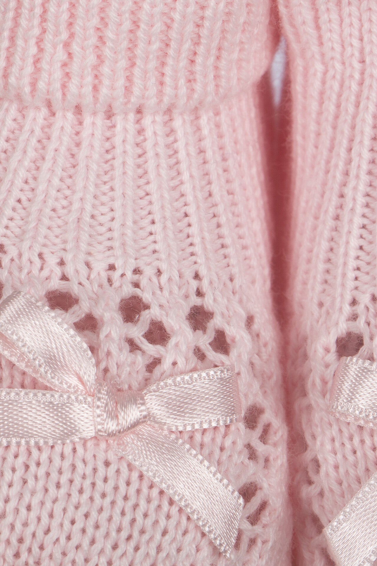 Carapins de Malha Rosa com Laço