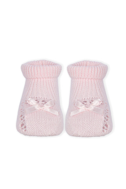 Carapins de Malha Rosa com Laço