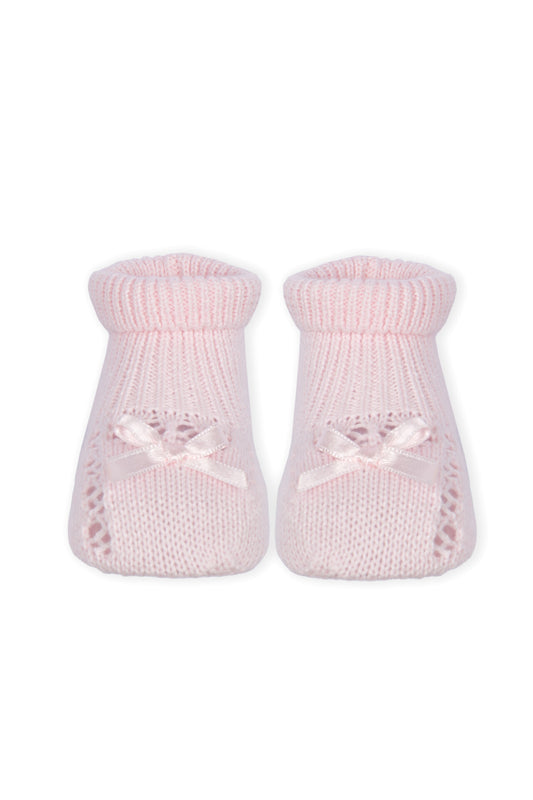 Carapins de Malha Rosa com Laço