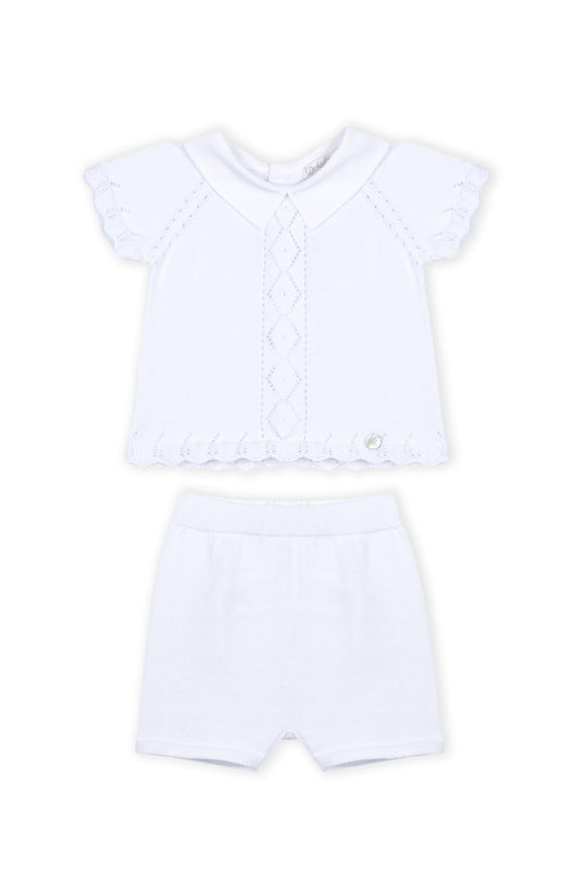Conjunto em Malha de Algodão Branco