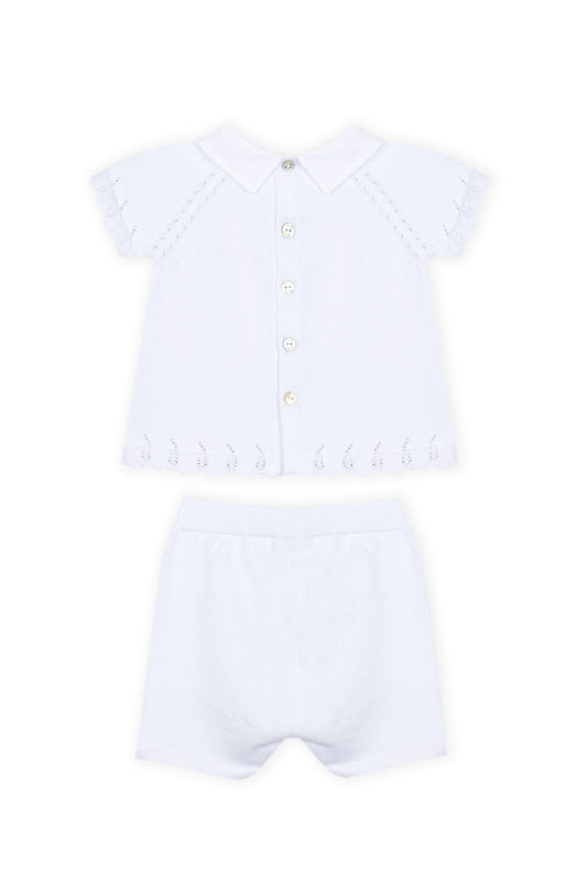 Conjunto em Malha de Algodão Branco