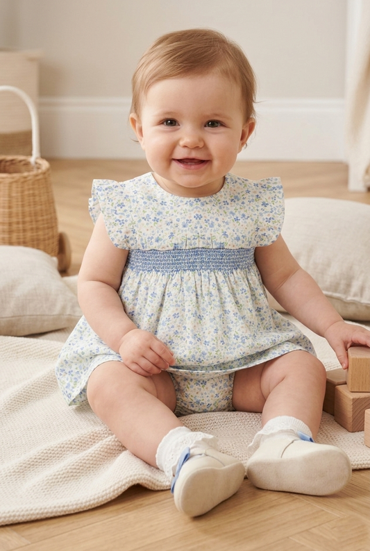 Vestido com Tapa Fraldas Floral