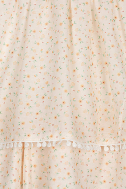 Vestido com Tapa Fraldas Bebé Menina Floral - Salmão e Verde Água