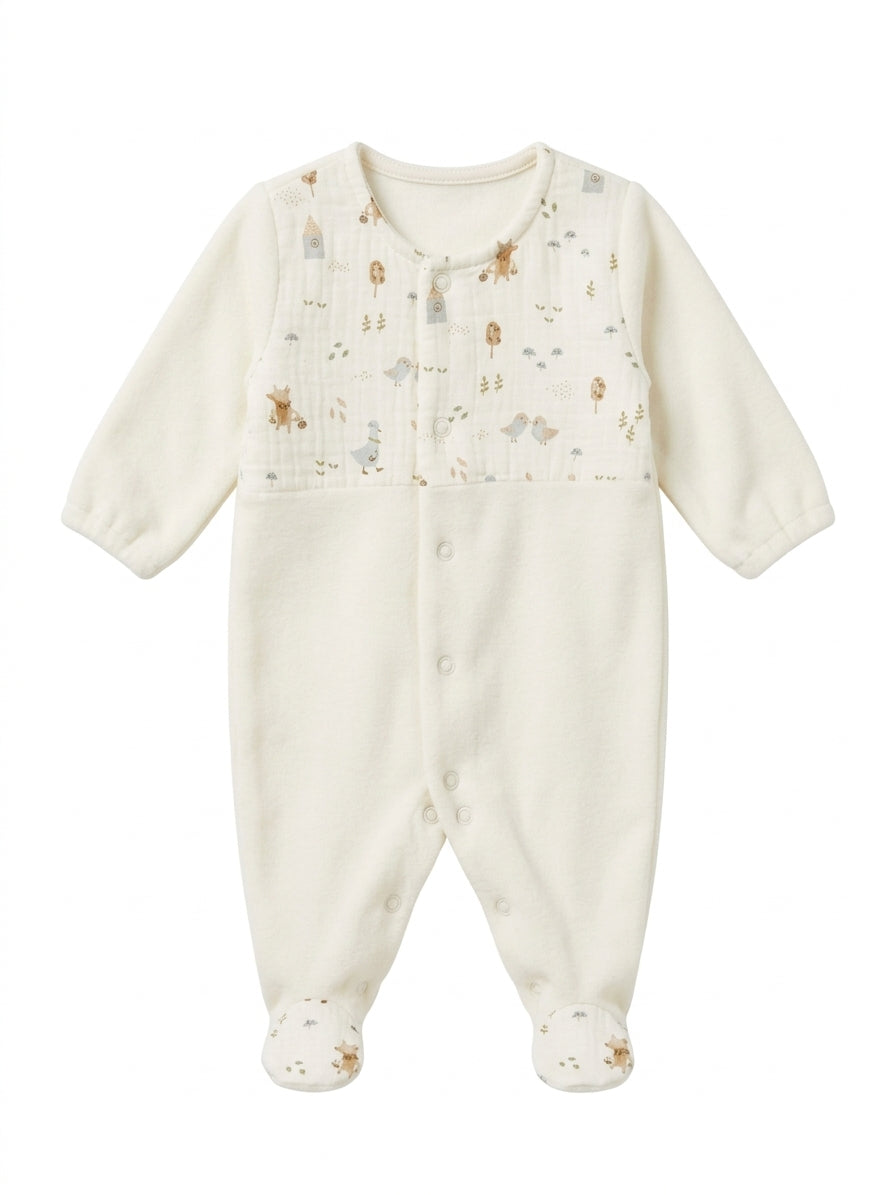 Babygrow Laminado com Peito Estampado Bosque Encantado
