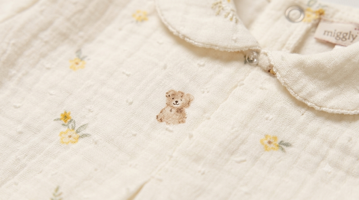 Babygrow Túnica Ursinhos e Flores Amarelas