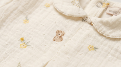 Babygrow Túnica Ursinhos e Flores Amarelas