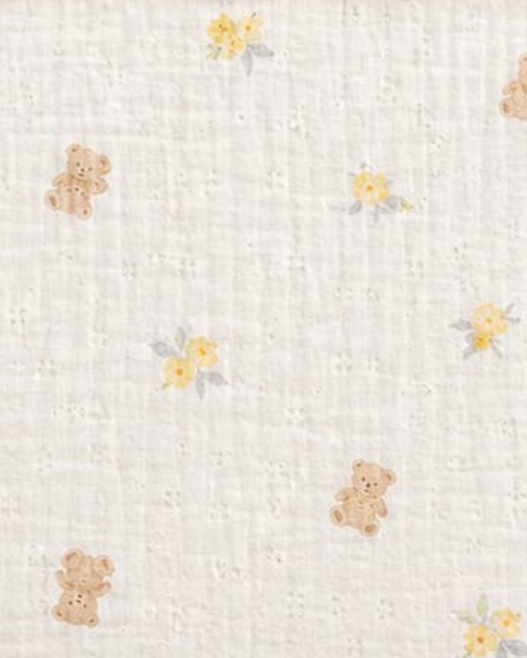 Babete Ursinhos e Flores Amarelas